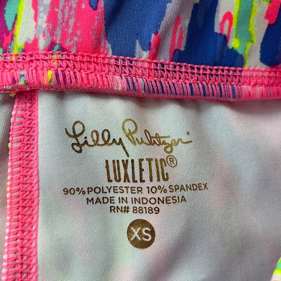 Lilly Pulitzer Luxletic Runaround Shorts Ikat Multi Luminescent Pockets Women XS - Picture 3 of 6
